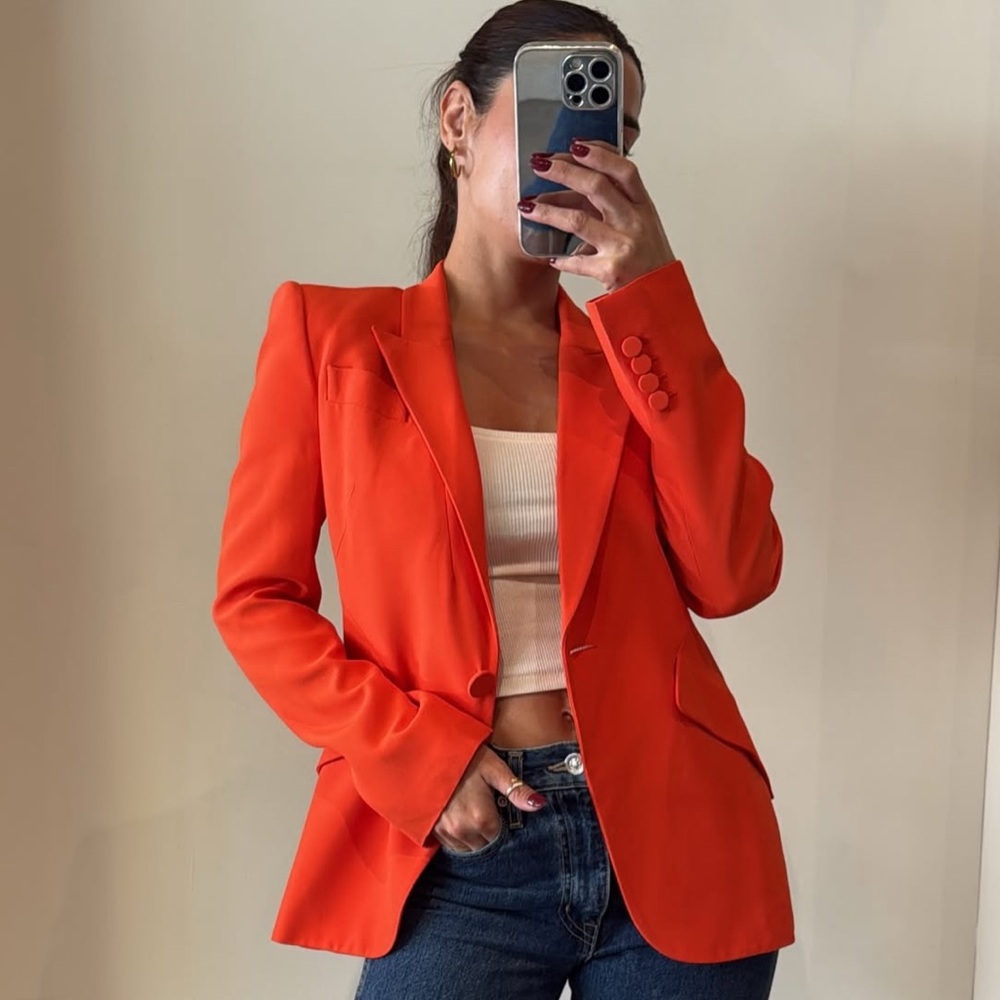 Alexander McQueen Orange structured runway jacket / blazer